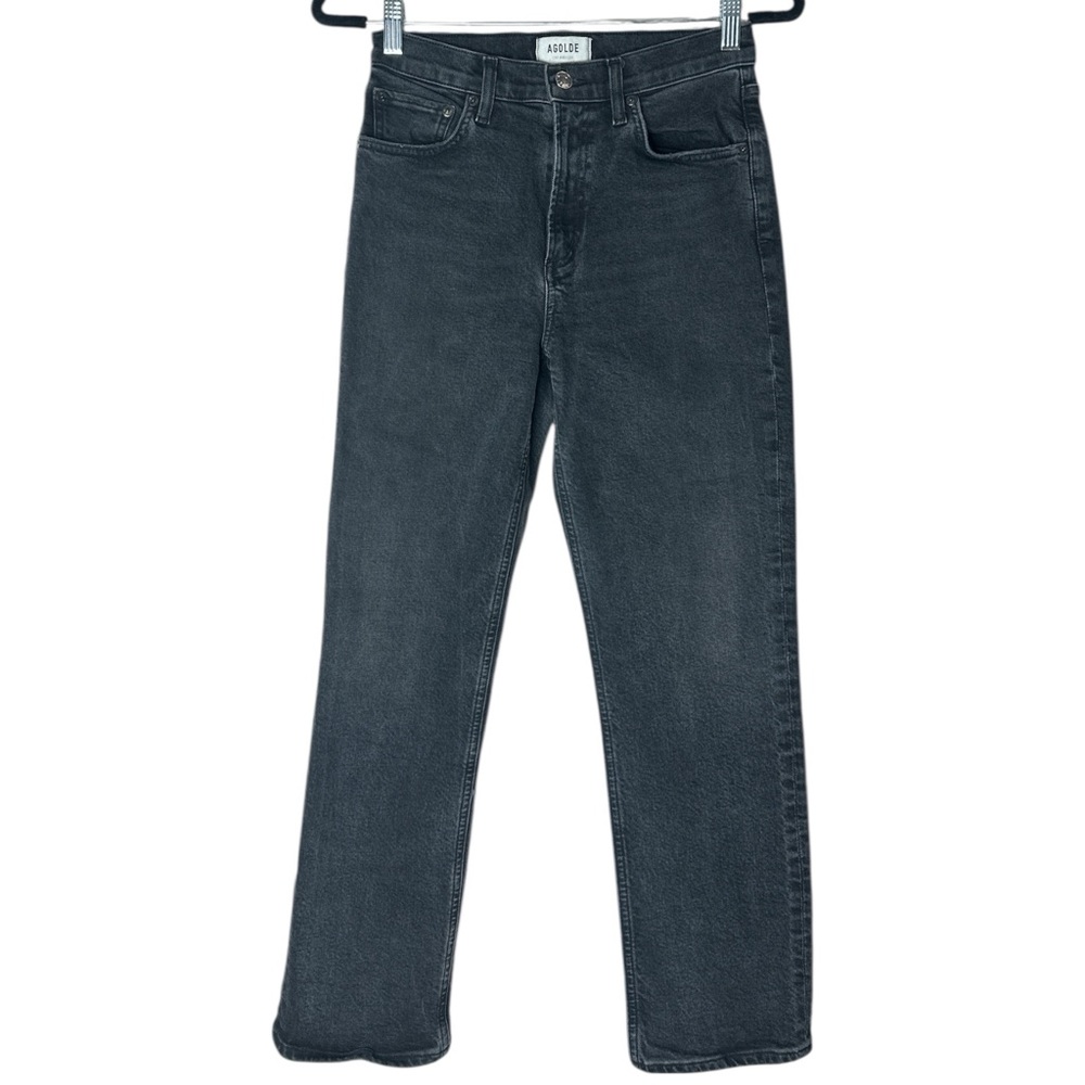 Agolde Wilder Black Straight Leg Crop Panoramic Jeans Size 26